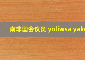 南非国会议员 yoliwsa yako